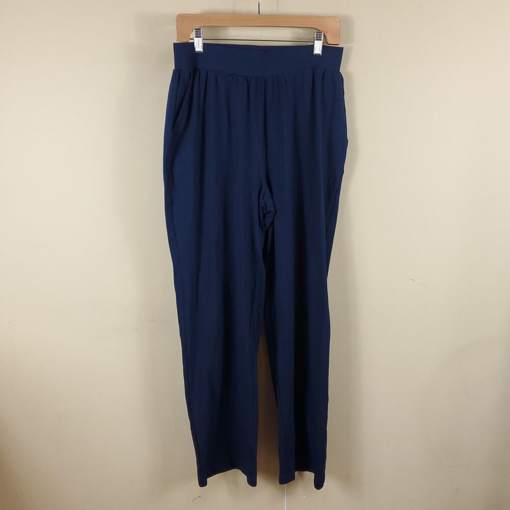Woman Within Blue Pull-on Straight Leg Pants Size 14/16